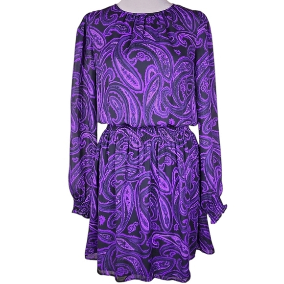 MICHAEL Michael Kors Dresses & Skirts - Michael by Michael Kors Purple & Black Paisley Print Dress
